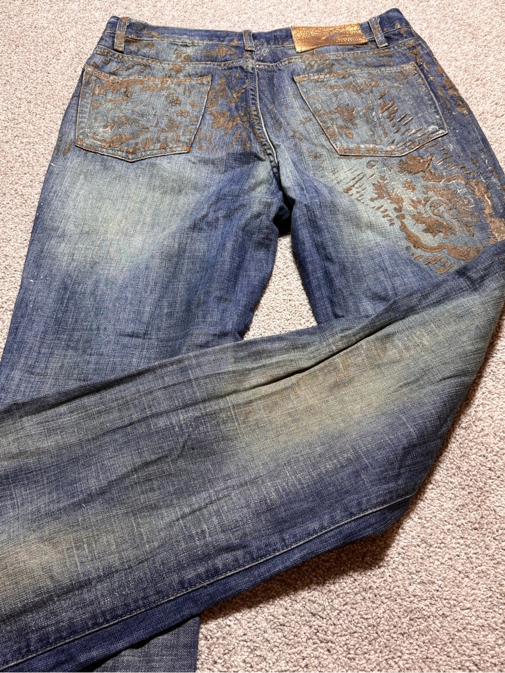 Just Cavalli vintage gold Embellished Women's Jeans size 32/40 - Picture 9 of 9